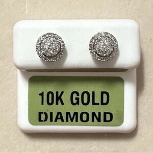 10K Gold Diamond Stud Earrings